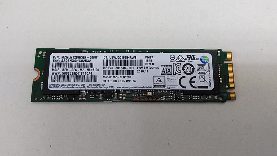 Samsung MZ-NLN1280 PM871 128 GB 80mm M.2 Solid State Drive