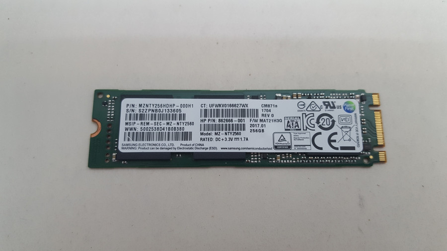 Lot of 2 Samsung CM871a MZ-NTY2560 256GB M.2 80mm Solid State Drive