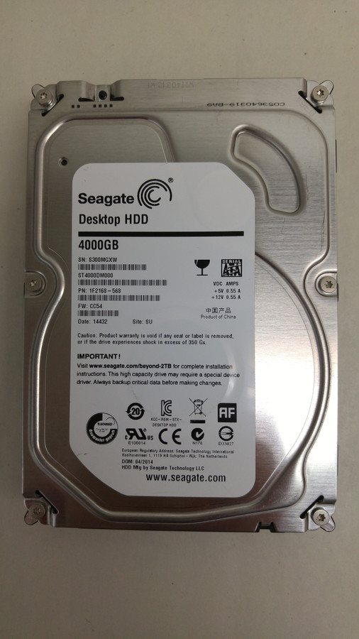 Seagate ST4000DM000 4TB 3.5" SATA III Desktop Hard Drive