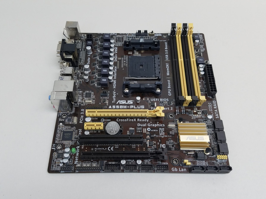 Lot of 2 Asus A55BM-PLUS Socket FM2+ DDR3 SDRAM Desktop Motherboard