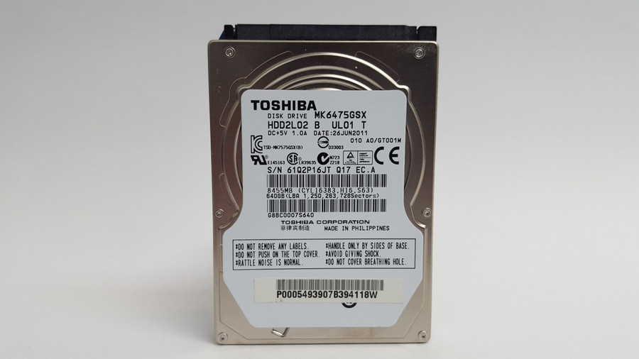 Toshiba MK6475GSX HDD2L02 640GB 2.5" SATA II Laptop Hard Drive