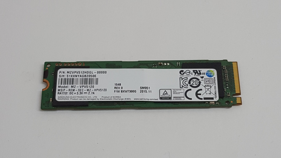 Samsung SM951 MZ-VPV5120 512 GB NVMe M.2 2280 80mm Solid State Drive