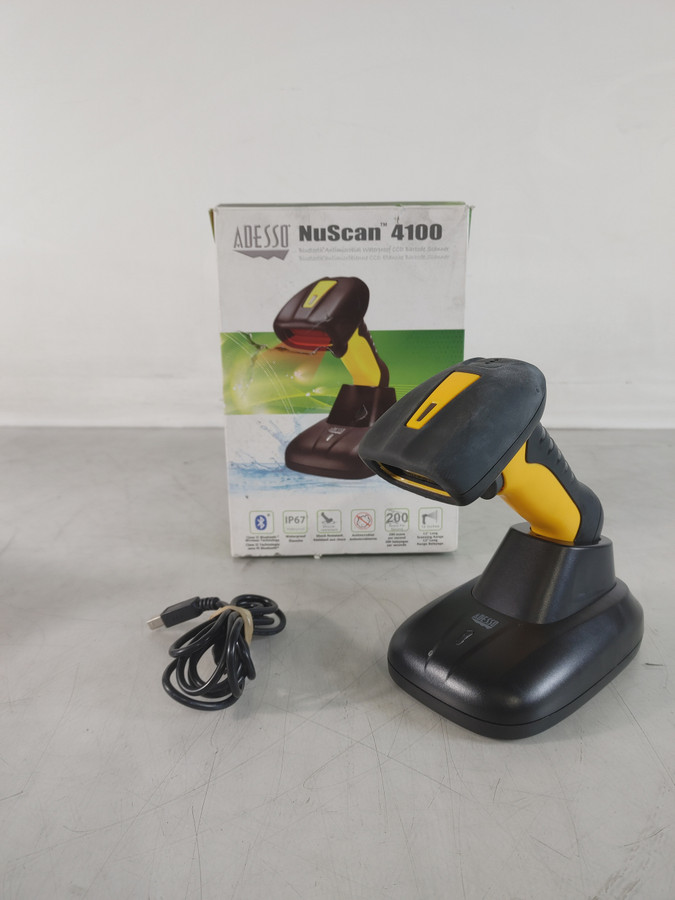 ADESSO NuScan 4100 Bluetooth Antimicrobial Waterproof CCD Barcode Scanner