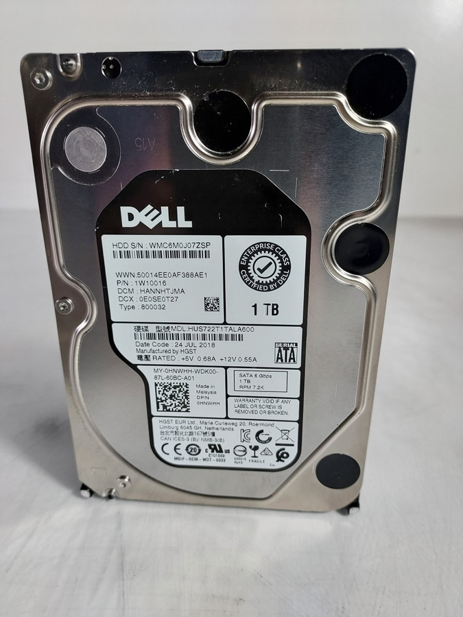 Lot of 2 HGST Dell HUS722T1TALA600 1 TB SATA III 3.5 in Enterprise Hard Drive
