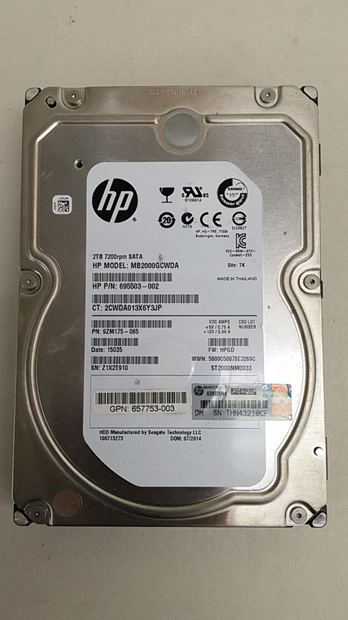 Seagate HP ST2000NM0033 2 TB 3.5 in SATA III Enterprise Hard Drive