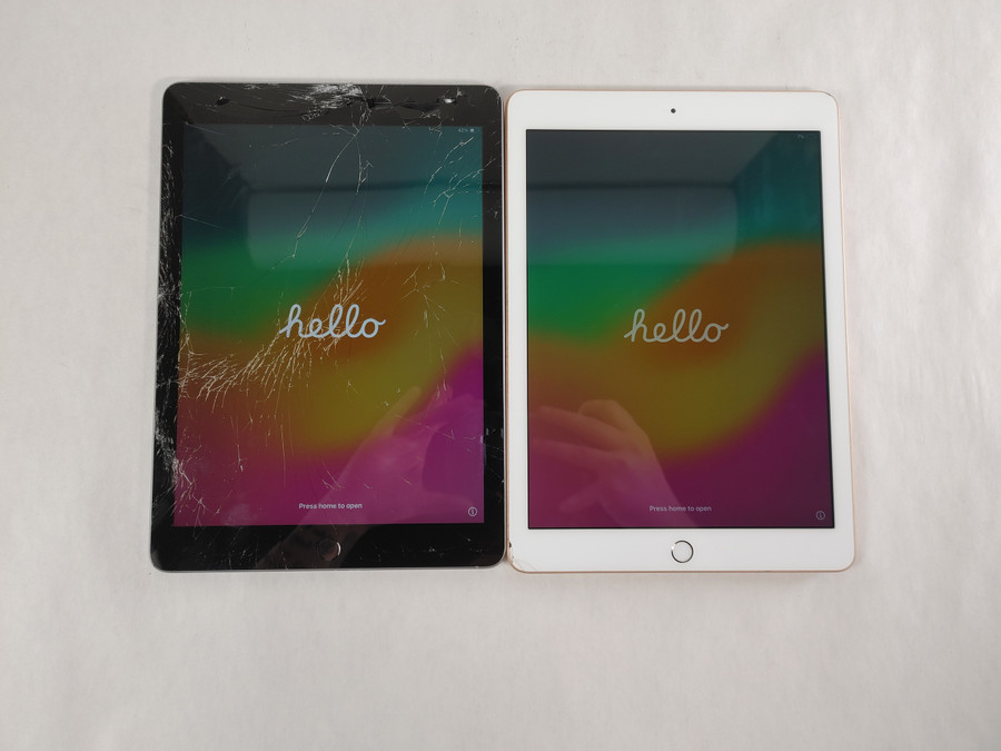 Lot of 2 Apple iPad 6th Gen A1893 32GB, 128GB iOS 17.7.11 (WiFi Only) For Parts