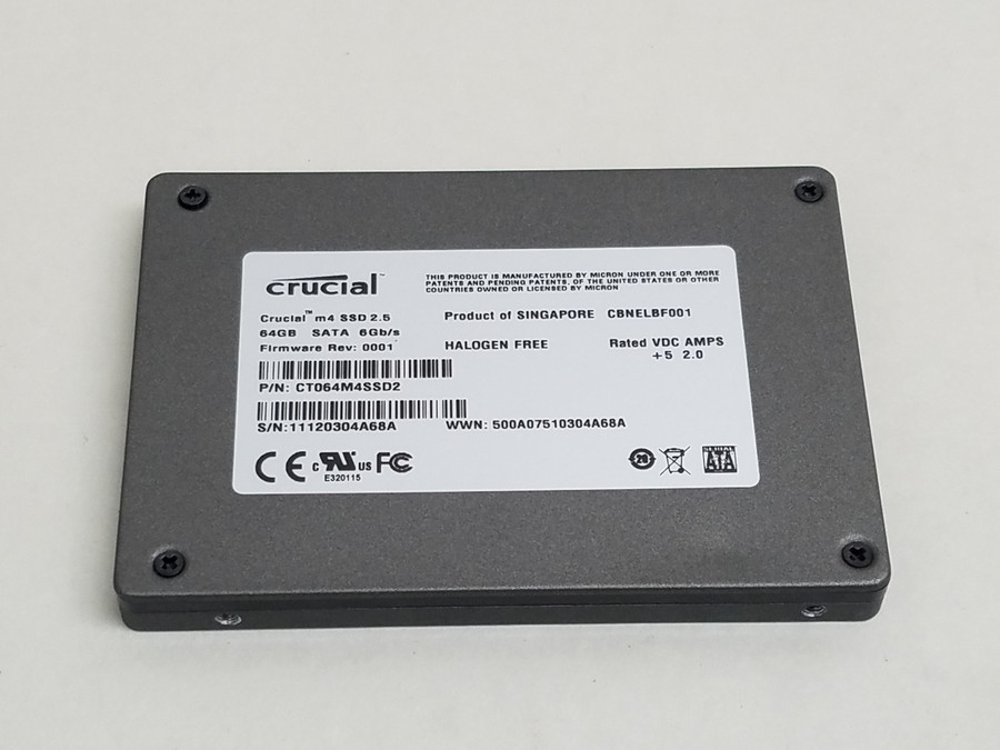 Lot of 2 Crucial M4 CT064M4SSD2 64GB 2.5" SATA III Solid State Drive