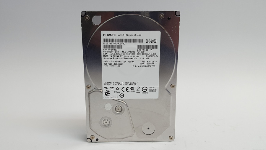 Lot of 2 Hitachi HDS721010CLA332 1 TB 3.5 in SATA II Desktop Hard Drive