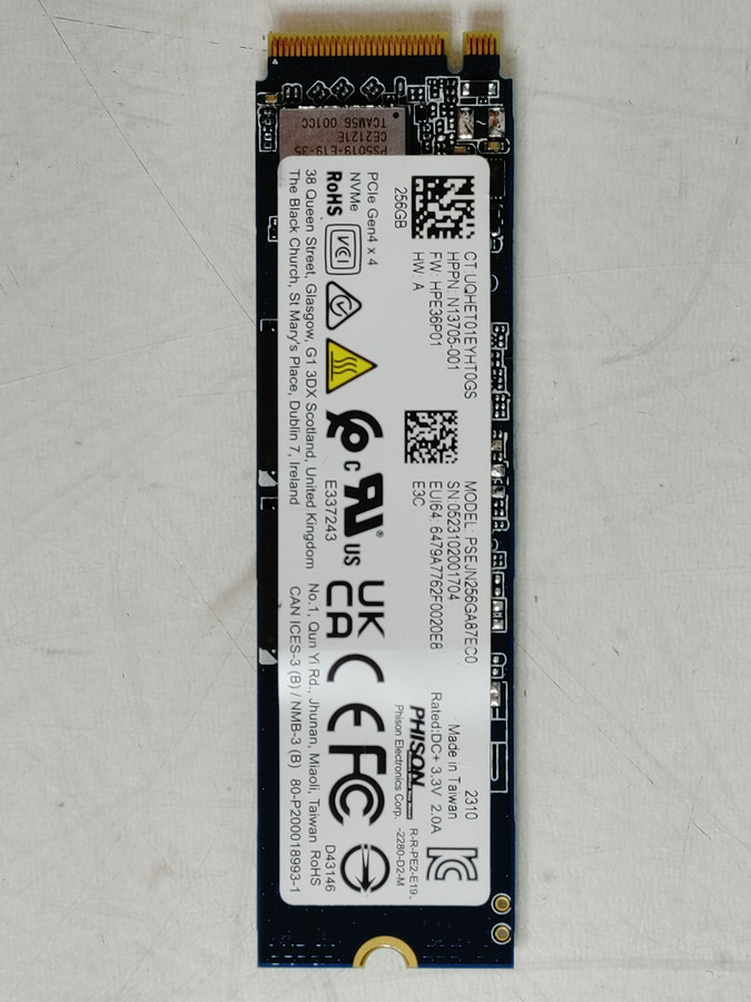 Phison PSEJN256GA87EC0 256 GB PCIe Gen4 80mm Solid State Drive