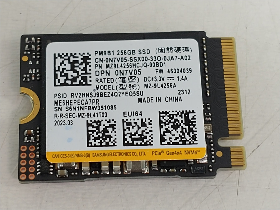 Lot of 2 Samsung PM9B1 MZ-9L4256A 256 GB NVMe 30mm Solid State Drive