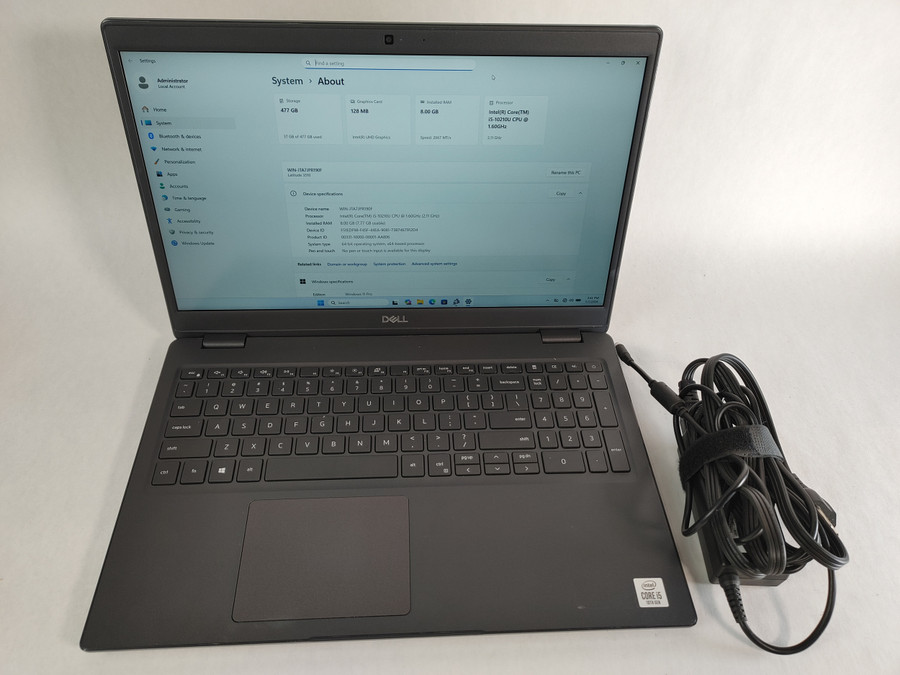 Dell Latitude 3510 Core i5-10210U 1.60 GHz 8 GB DDR4 512 GB M.2 Windows 11 Pro Laptop WINACTI2 I2