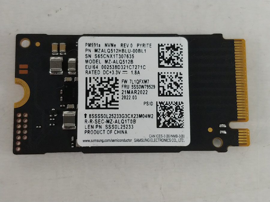 Samsung MZ-ALQ512B 512 GB NVMe 42mm Solid State Drive