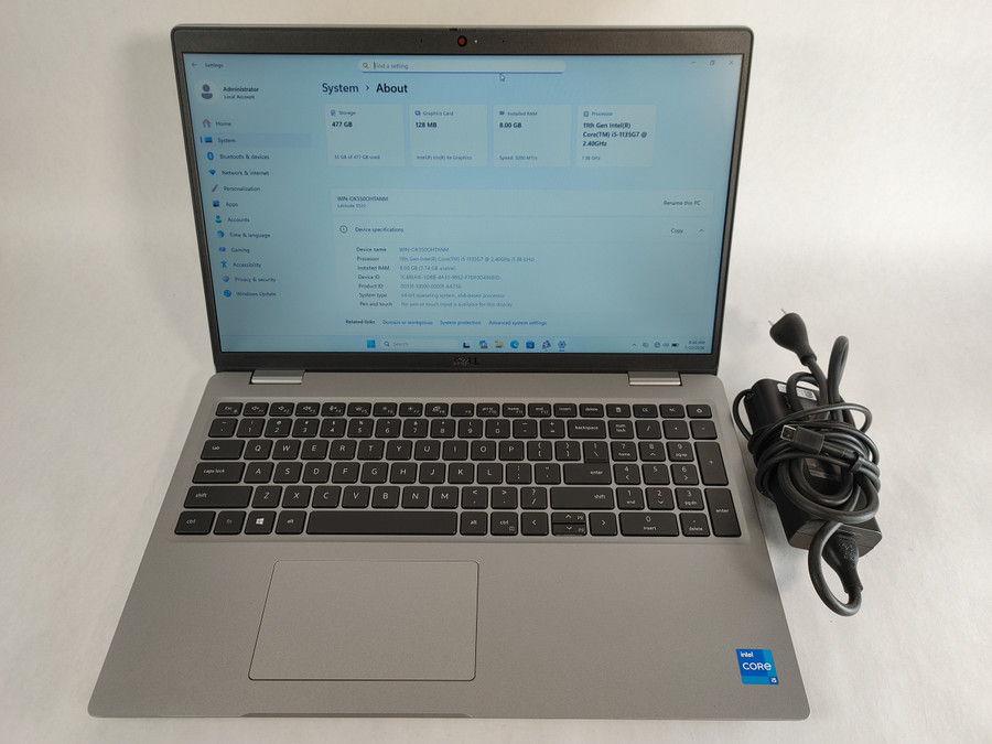 Dell Latitude 5520 Core i5-1135G7 2.40 GHz 8 GB DDR4 512 GB NVMe Windows 11 Pro Laptop WINACTC4 C4