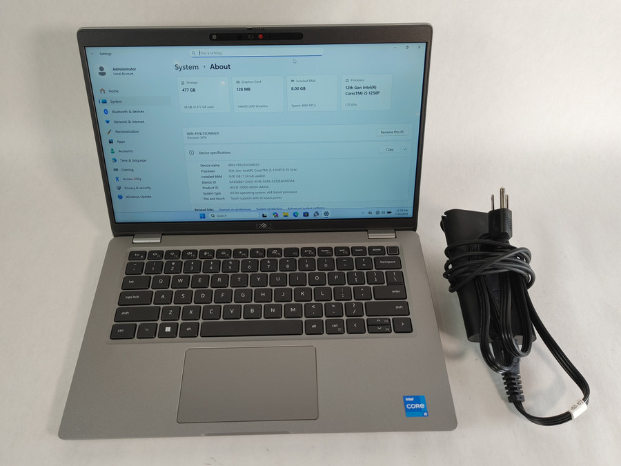Dell Precision 3470 Core i5-1250P 1.70 GHz 8 GB DDR5 512 GB NVMe Windows 11 Pro Laptop WINACTA3 A3