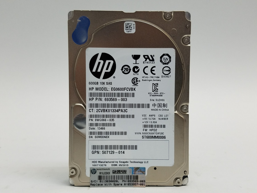 Lot of 2 Seagate HP ST600MM0006 600 GB SAS 2 2.5 in Enterprise Hard Drive