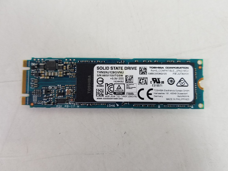 Lot of 2 Toshiba HG6 THNSNJ128GVNU 128 GB M.2 80mm Solid State Drive