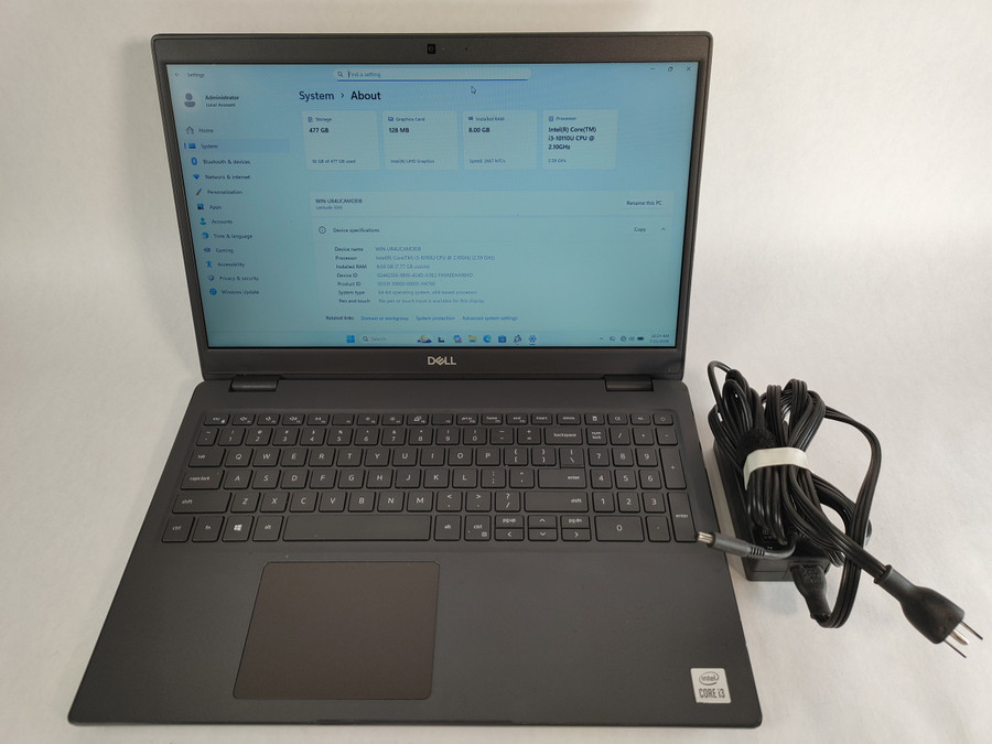 Dell Latitude 3510 Core i3-10110U 2.10 GHz 8 GB DDR4 512 GB M.2 Windows 11 Pro Laptop WINACTI4 I4