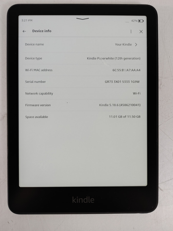 Amazon Kindle Paperwhite (12th Generation) 16 GB Kindle OS (WiFi Only)