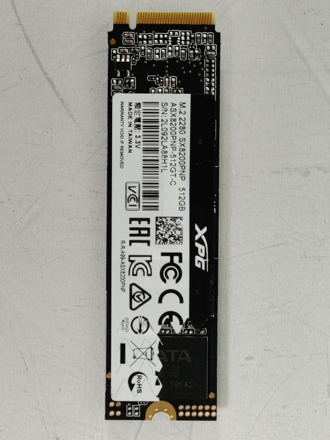 ADATA XPG SX8200PNP ASX8200PNP-512GT 512 GB PCIe 80mm Solid State Drive