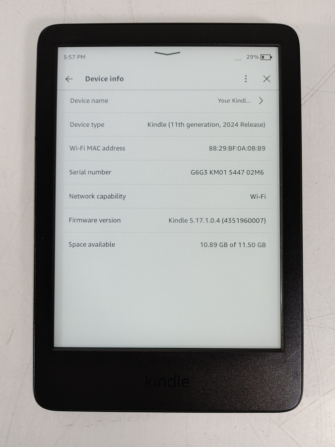 Amazon Kindle (11th Generation, 2024 Release) 16 GB Kindle OS (WiFi Only)