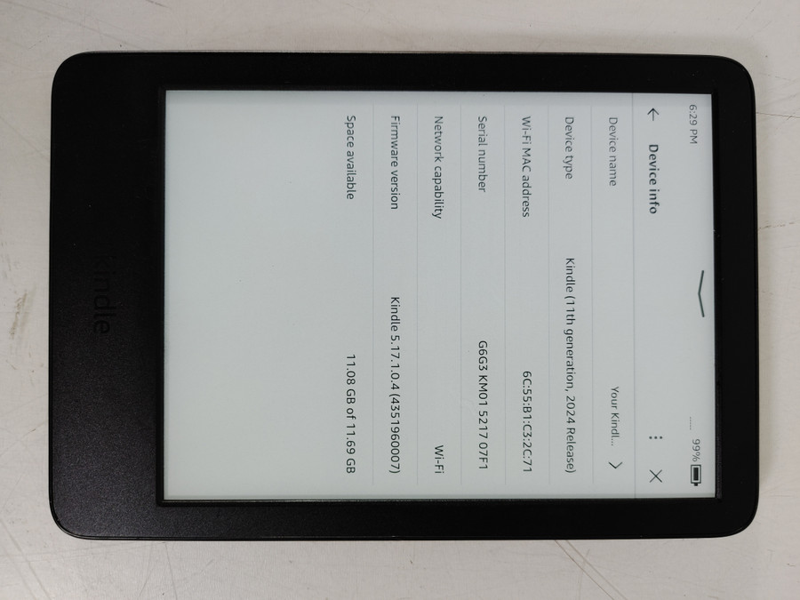 Amazon Kindle (11th Generation, 2024 Release) 16 GB Kindle OS (WiFi Only)
