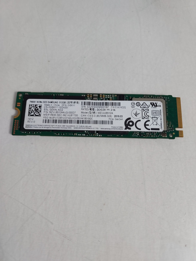 Samsung MZ-VLB512A PM981 512 GB NVMe M.2 80mm Solid State Drive