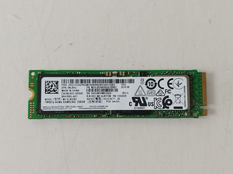 Samsung PM981 MZ-VLB256C 256 GB M.2 2280 80mm NVMe Solid State Drive