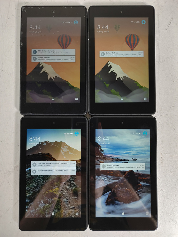 Lot of 4 Amazon Fire HD 6 (4th Generation) PW98VM 8 GB Fire OS (WiFi Only)