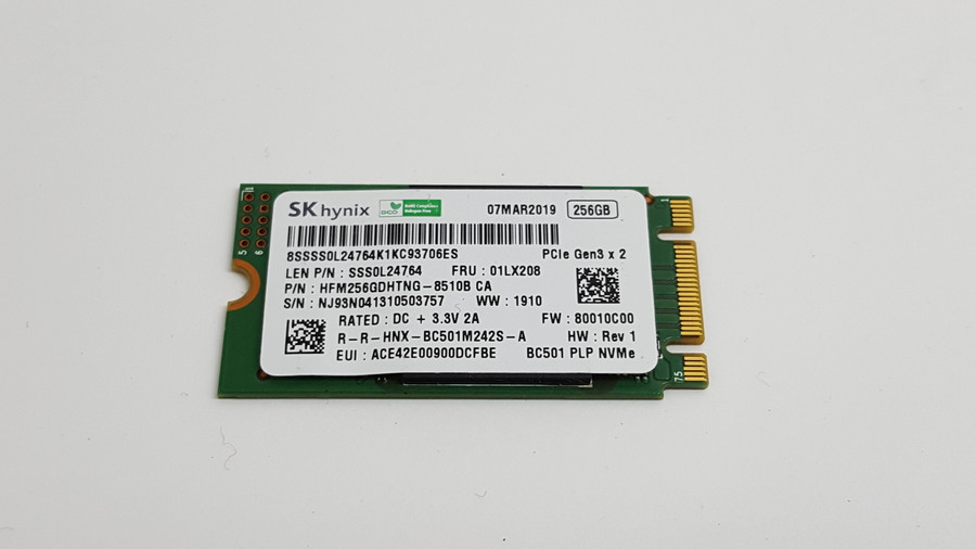 SK Hynix  BC501 HFM256GDHTNG-8510B 256 GB NVMe 42mm SSD