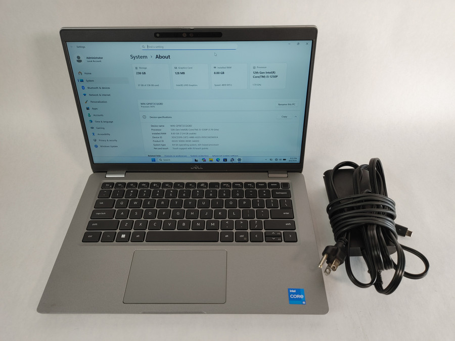 Dell Precision 3470 Core i5-1250P 1.70 GHz 8 GB DDR5 256 GB NVMe Windows 11 Pro Laptop WINACTA4 A4