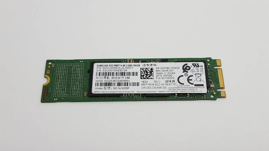 Samsung PM871b MZ-NLN256F 256 GB M.2 80mm Solid State Drive