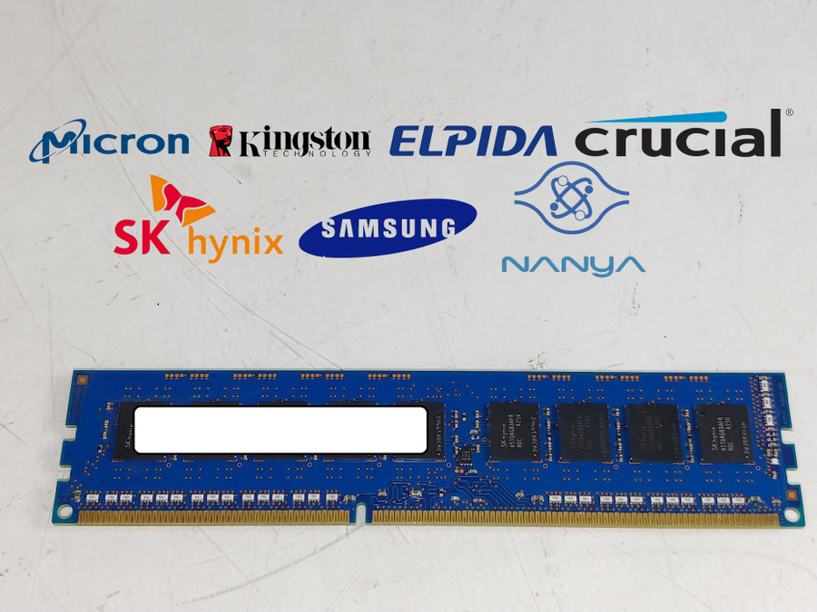 Lot of 2 Major Brand 8 GB DDR3-1866 PC3-14900E 2Rx8 1.5V DIMM Server RAM
