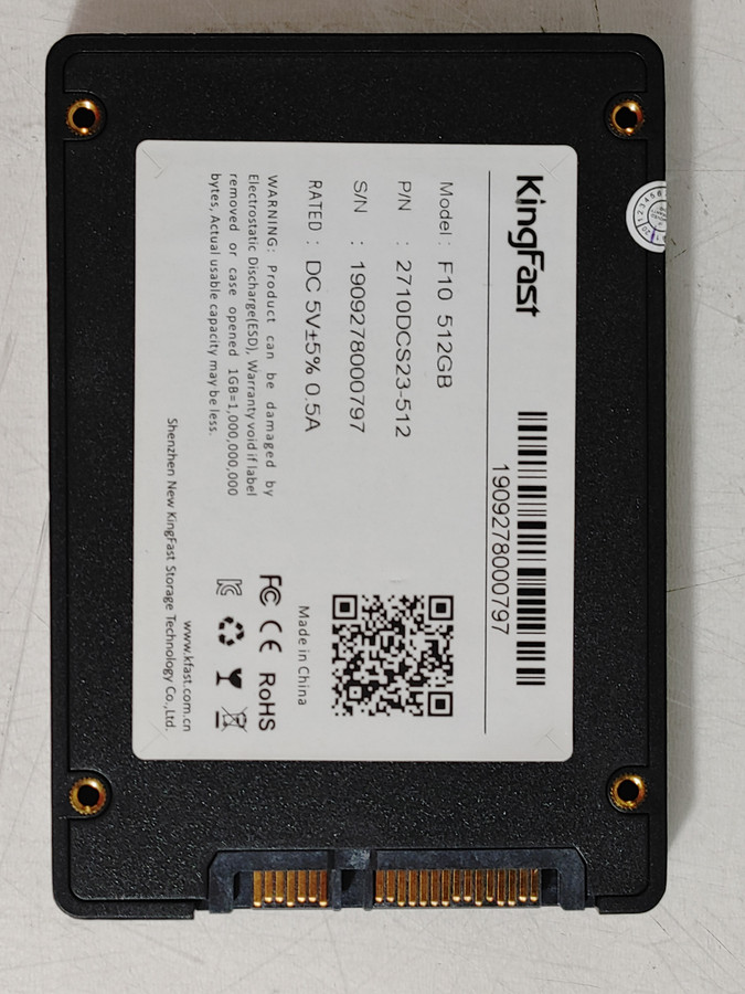 Lot of 2 King Fast F10 2710DCS23-512 512 GB SATA III 2.5 in Solid State Drive