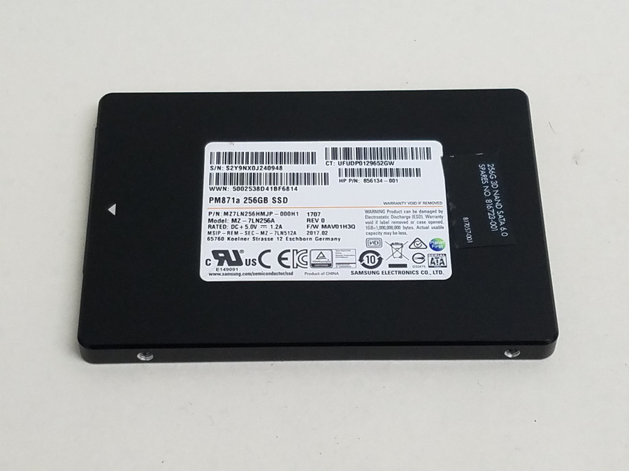 Lot of 5 Samsung PM871a MZ-7LN256A 256 GB SATA III 2.5 in Solid State Drive