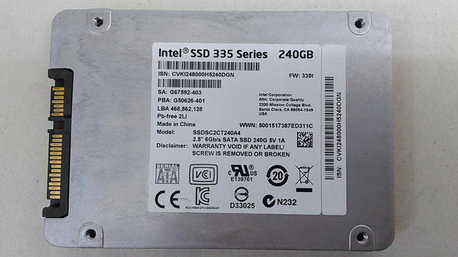 Intel  SSDSC2CT240A4 335 Series 240GB 2.5" SATA III (6.0Gb/s)  Solid State Drive