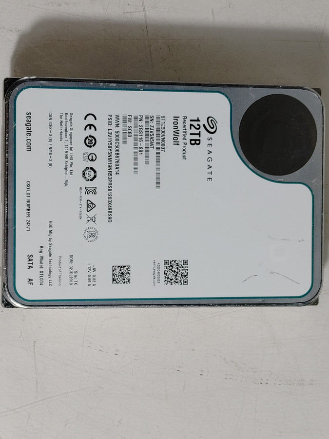 Seagate Recertified IronWolf ST12000VN0007 12 TB SATA III 3.5 in Drive
