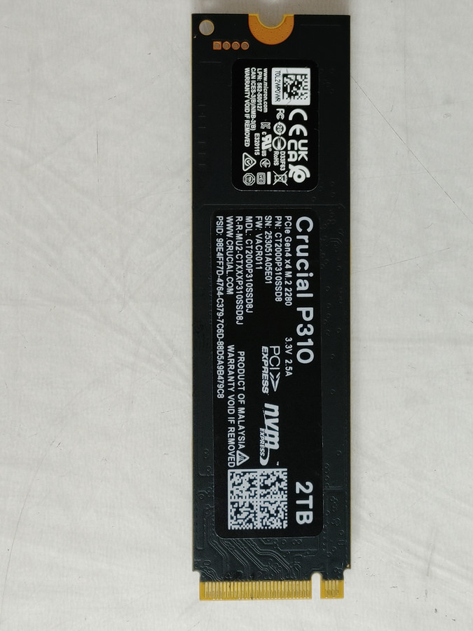 Crucial P310 CT2000P310SSD8 2 TB PCIe Gen4 80mm Solid State Drive