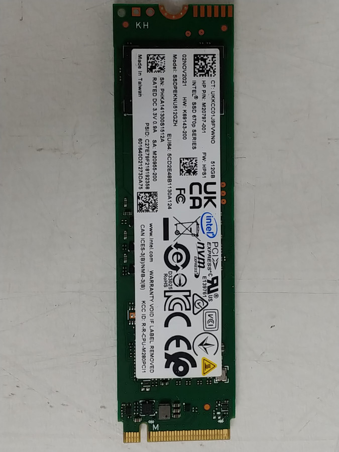 Intel 670p SSDPEKNU512GZH 512 GB NVMe 80mm Solid State Drive