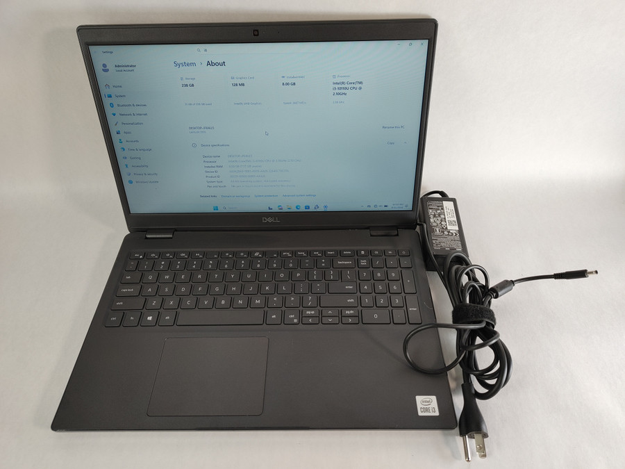 Dell Latitude 3510 Core i3-10110U 2.10 GHz 8 GB DDR4 256 GB NVMe Windows 11 Pro Laptop WINACTI6 I6
