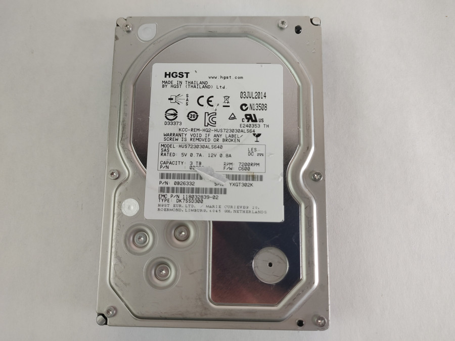 HGST EMC HUS723030ALS640 3 TB 3.5" SAS 2 Enterprise Hard Drive