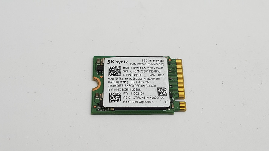 Lot of 10 SK Hynix  BC511 HFM256GDGTNI-82A0A 256 GB M.2 30mm Solid State Drive