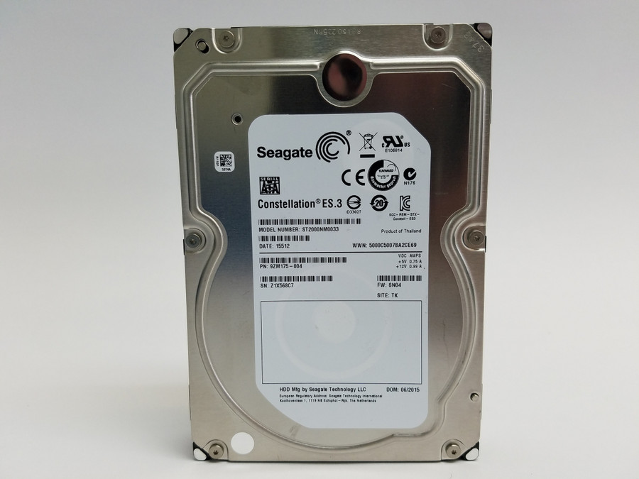 Lot of 2 Seagate Constellation ES.3 ST2000NM0033 2 TB 3.5" SATA III Hard Drive