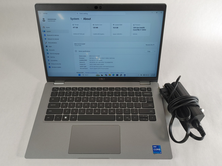 Dell Latitude 5430 Core i7-1265U 1.80 GHz 16 GB DDR4 512 GB NVMe Windows 11 Pro Laptop WINACTH1 H1