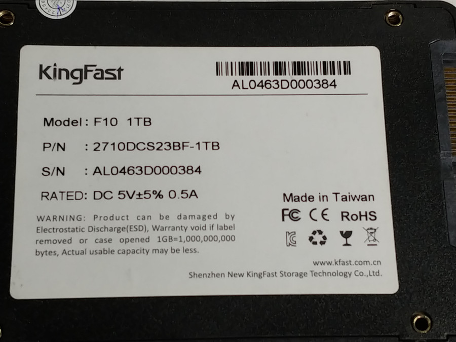 KingFast F10 2710DCS23BF-1TB 1 TB SATA III 2.5 in Solid State Drive