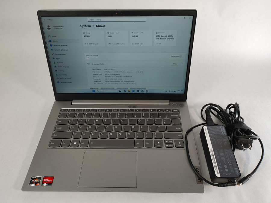 Lenovo ThinkBook 14 G3 ACL Ryzen 3 5300U 2.60 GHz 16 GB DDR4 512 GB NVMe Windows 11 Pro Laptop A1