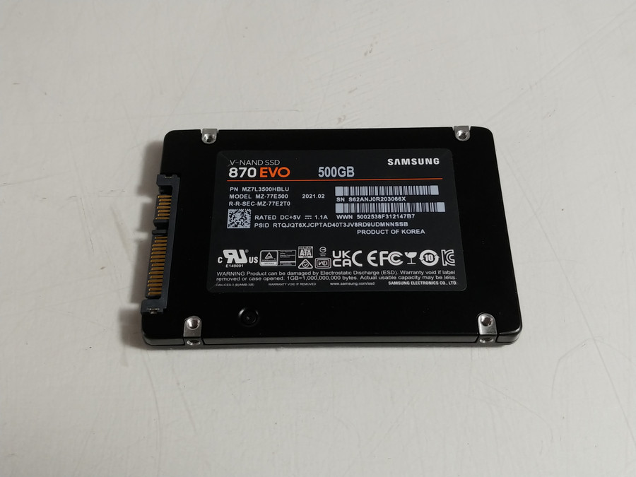 Lot of 5 Samsung 870 EVO MZ-77E500 500 GB SATA III 2.5 in Solid State Drive