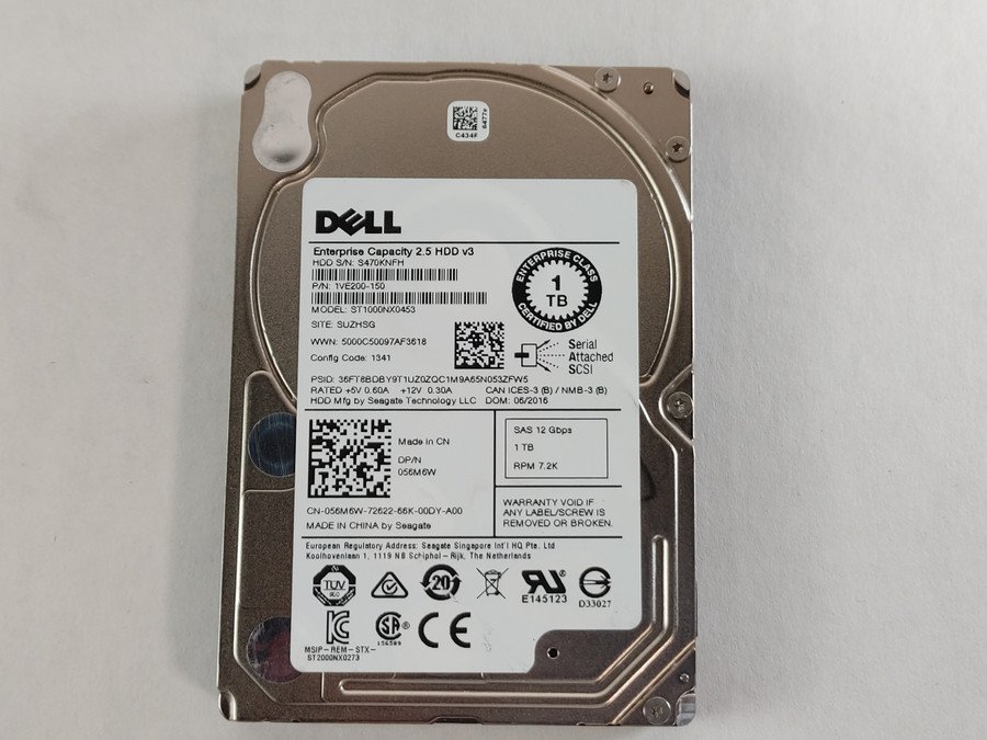 Lot of 2 Seagate Dell ST1000NX0453 1 TB SAS 3 2.5 in 7.2K Enterprise Hard Drive