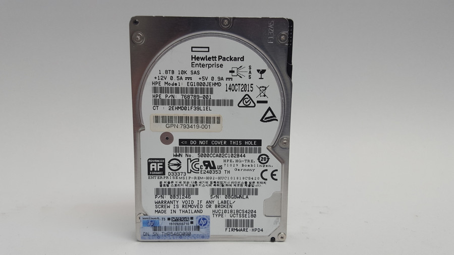Lot of 2 Hitachi HP  HUC101818CS4204 1.8 TB SAS 2 2.5 in Enterprise Drive