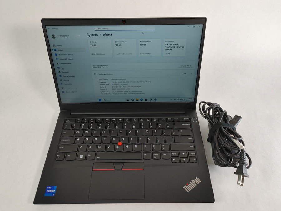 Lenovo ThinkPad E14 Gen 2 Core i7-1165G7 2.80 GHz 16 GB DDR4 256 GB NVMe Windows 11 Pro Laptop WINACTA8 A8