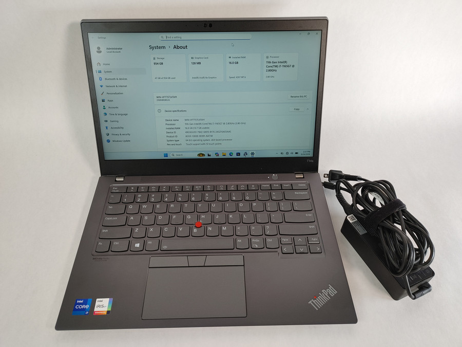 Lenovo ThinkPad T14s Gen 2 Core i7-1165G7 2.80 GHz 16 GB LPDDR4 1 TB NVMe Windows 11 Pro Laptop WINACTB7 B7